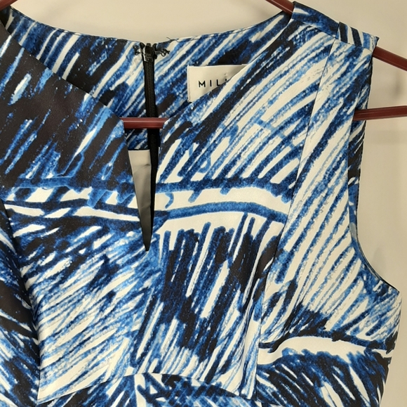 MILLY Sleeveless scribble print shift dress - Picture 8 of 8